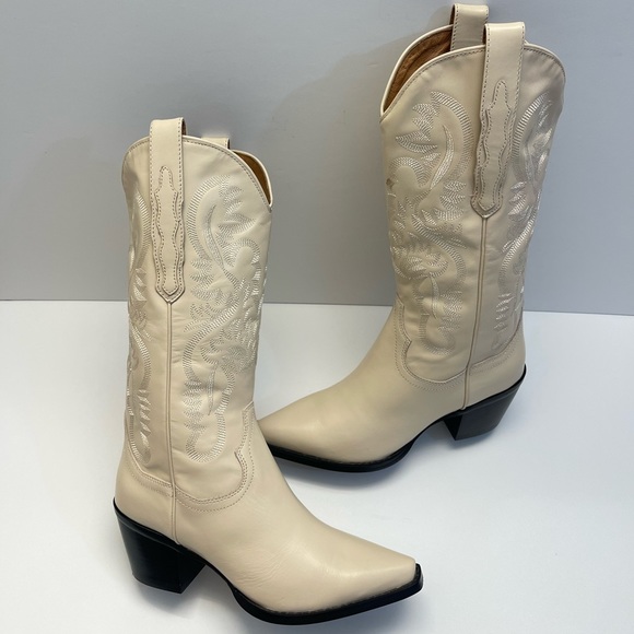 NEW JEFFREY CAMPBELL Dagget Western Boot Natural Leather Size 9.5 - Picture 4 of 9